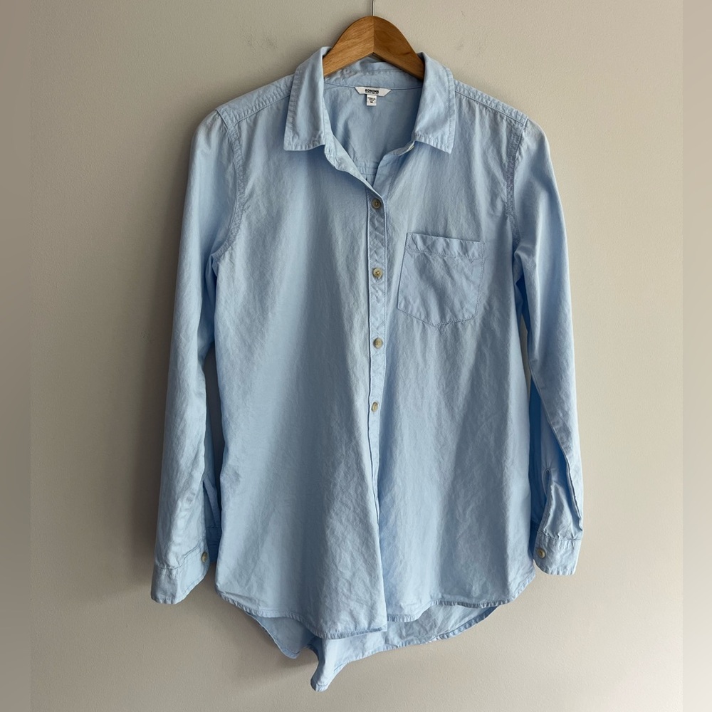 Sonoma Women’s Blue Casual Button Down Shirt Relaxed Fit size M